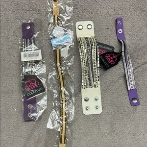 Paparazzi Bracelet Collection in Purple, Tan, and Cream